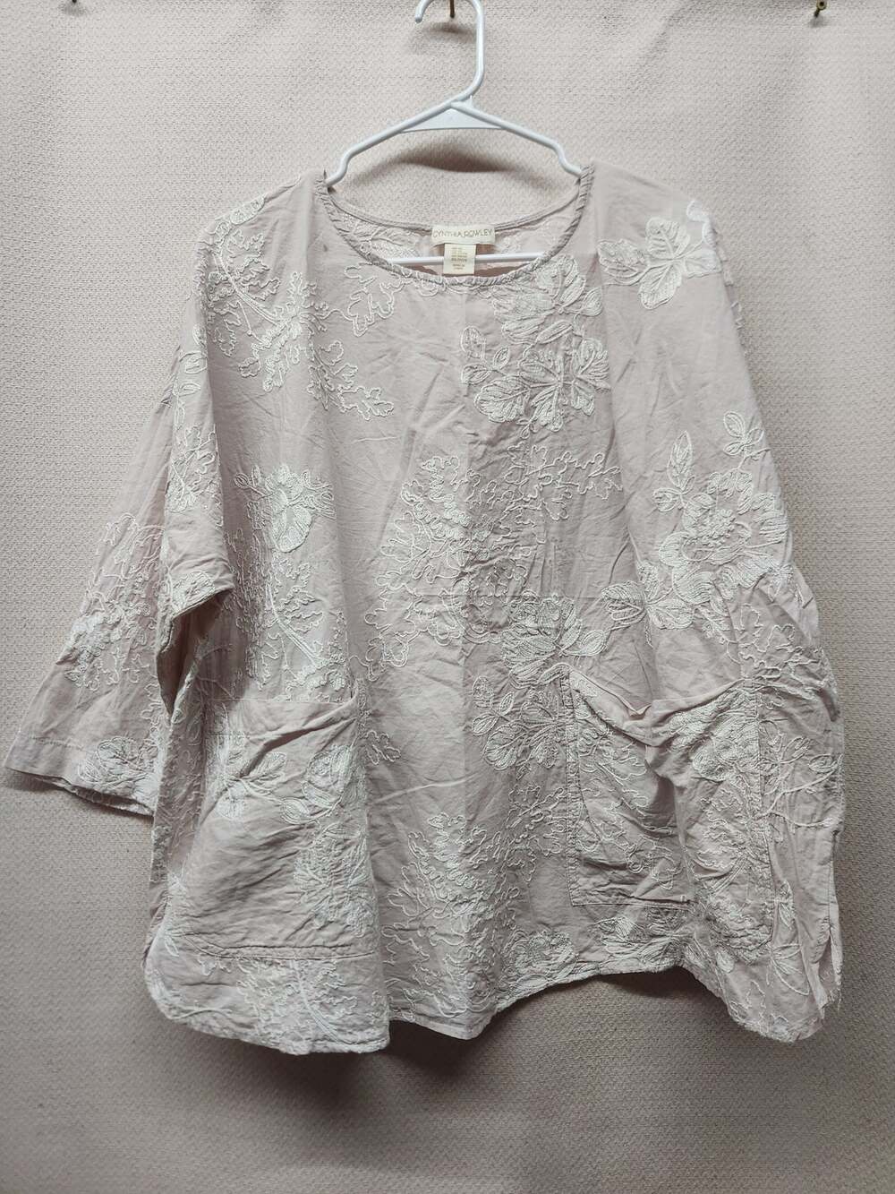 Cynthia Rowley Embroidered Tunic 100% cotton